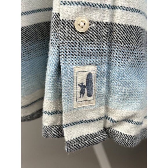 Johnnie O Surflannel Carver Button Up Hoodie Men’s 2XL Blue Shacket Surf Shirt - Picture 9 of 16
